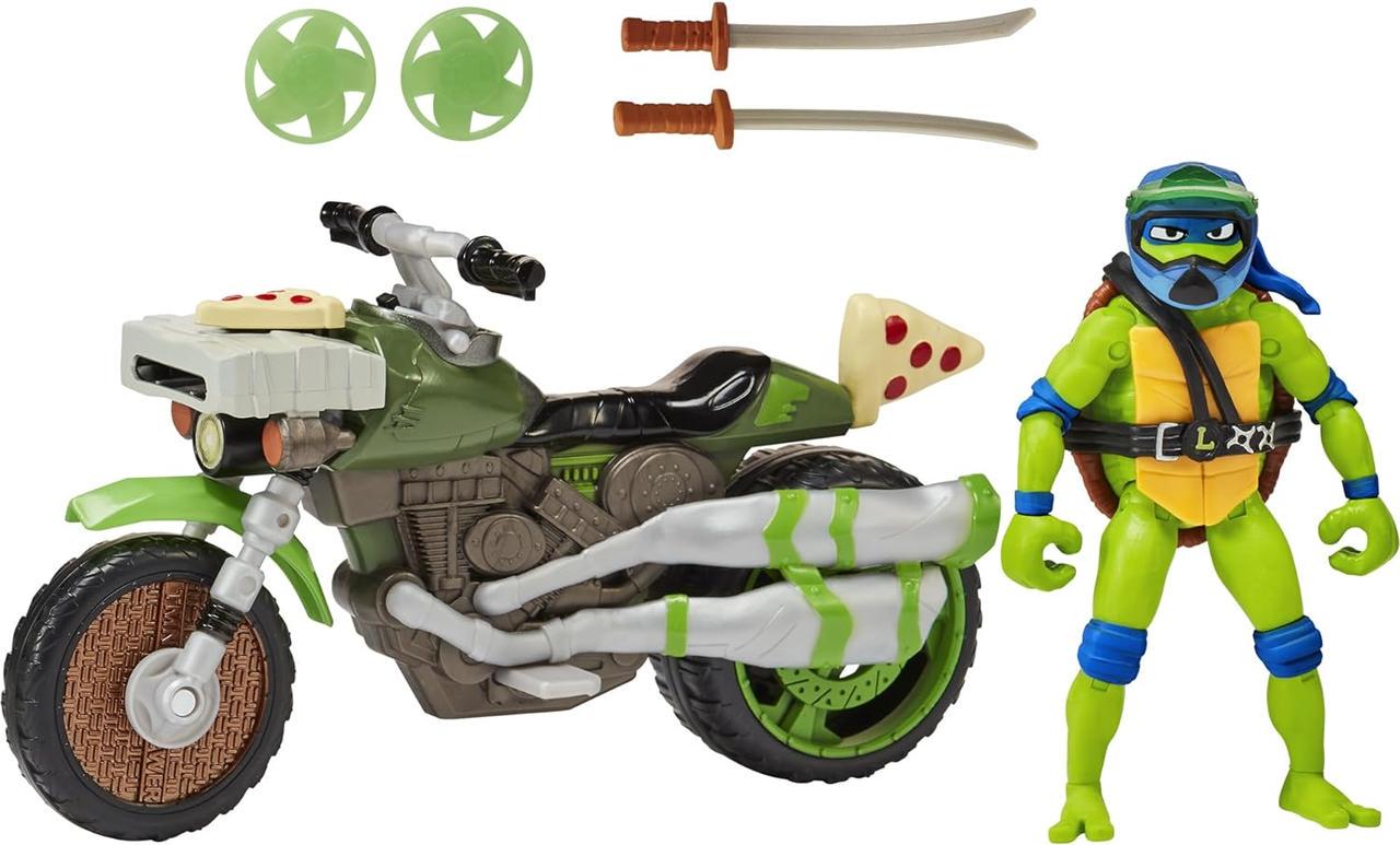 Игровой набор Ракушки Ниндзя Леонардо на мотоцикле (83431) Игровой набор Ракушки Ниндзя Леонардо на мотоцикле (83431)