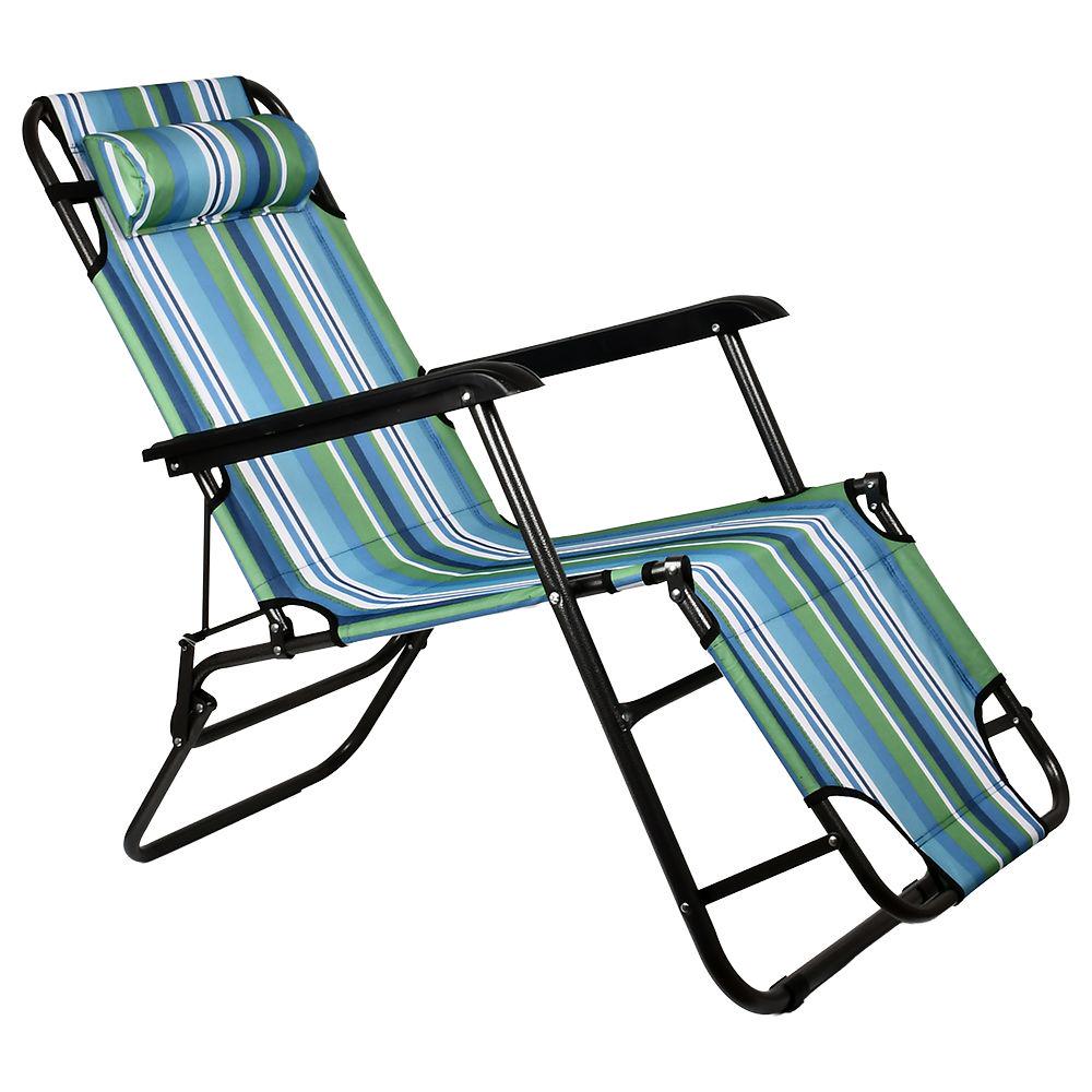 Кресло-шезлонг с регулируемой спинкой Stenson MH-3068M-3 153х60х80 см полосатый Разноцветный (b4c5afd1) - фото 1