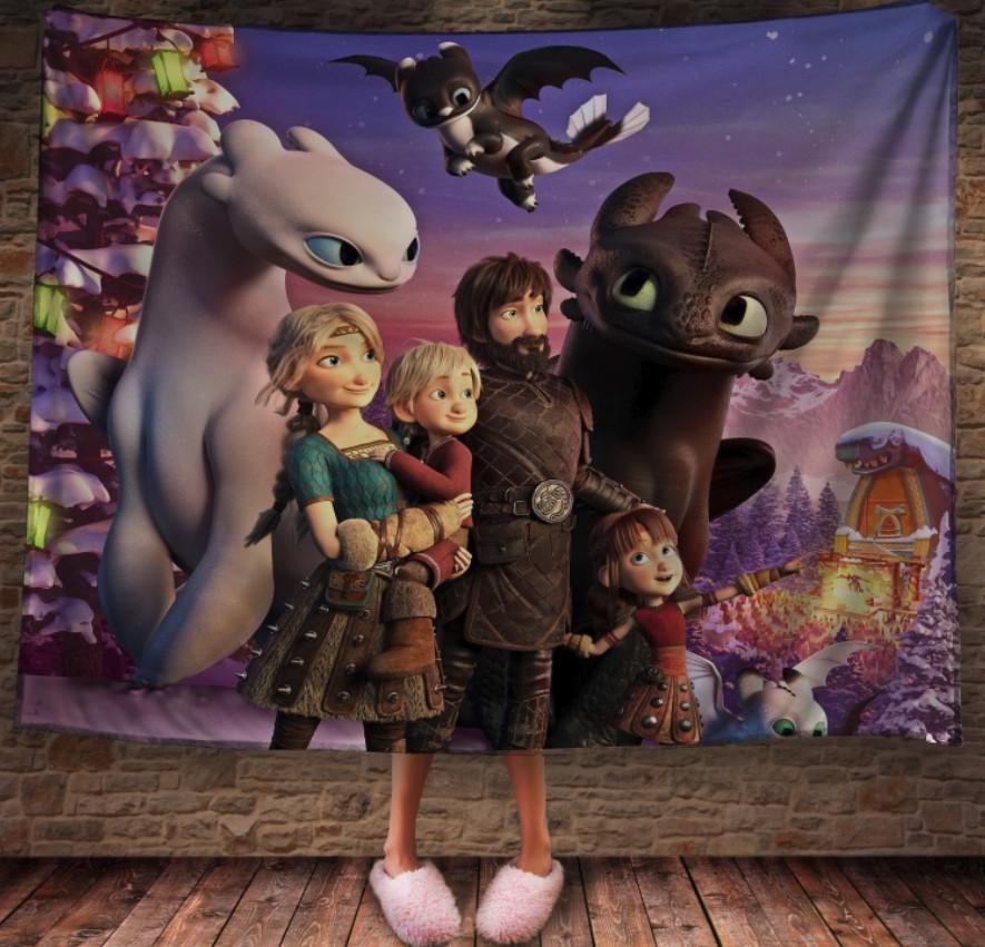 Плед с 3D принтом How to Train Your Dragon 150х200 см (epi_1905)