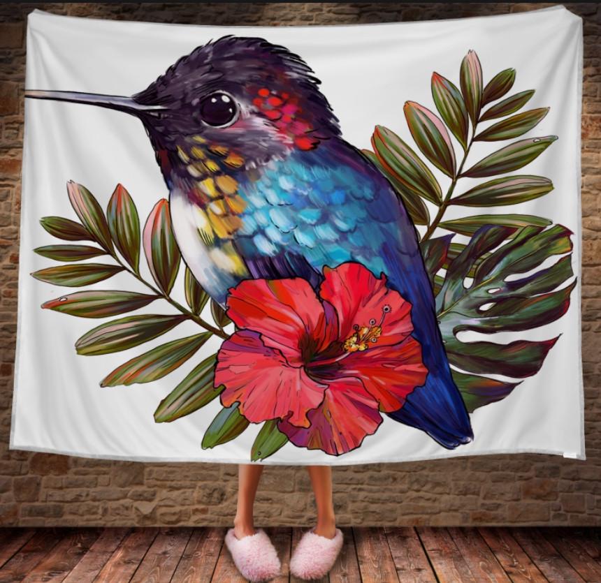 Плед с 3D принтом Колибри 150x200 см (epi_1724)