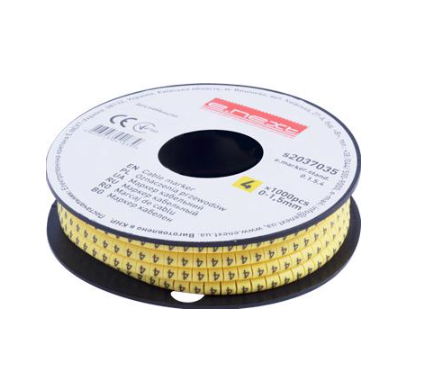 Маркер кабельный E.NEXT e.marker.stand.0.1.5.4 цифра 4 1,5 мм2 1000 шт./рул. Желтый (s2037035)