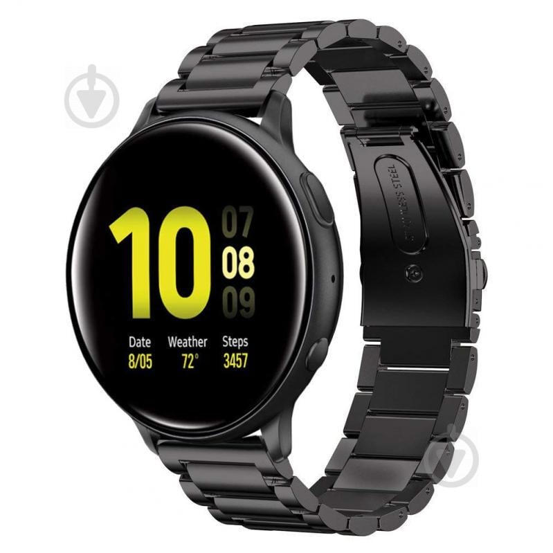 Ремешок стальной BeWatch 20 мм для Samsung Galaxy Active/Active 2 40 mm Черный (1110401)