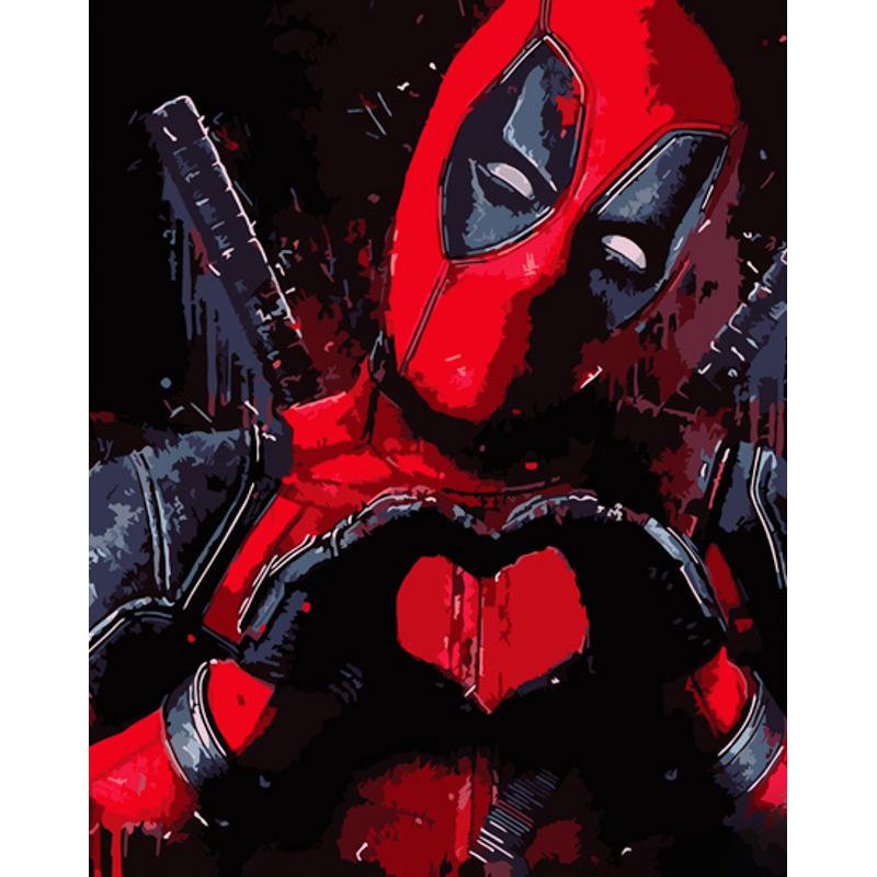 Картина по номерам Strateg Премиум Милый Дедпул 40x50 см (GS1066)