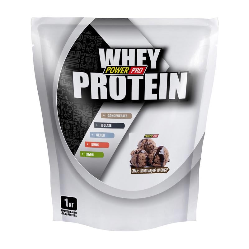 Протеин сывороточный Power Pro Whey Protein и урсоловая кислота 1 кг Шоколадный пломбир Протеин сывороточный Power Pro Whey Protein и урсоловая кислота 1 кг Шоколадный пломбир