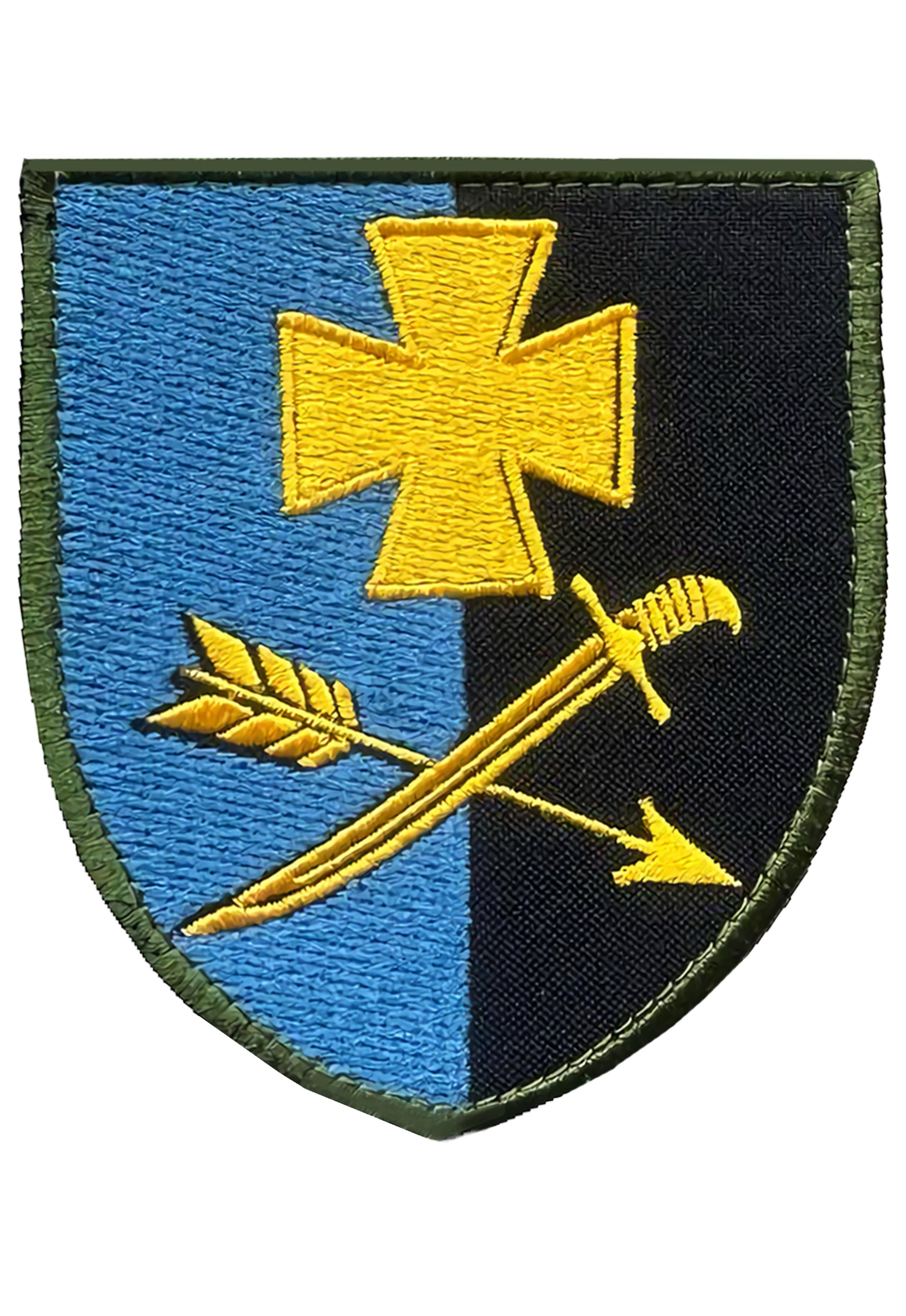 Шеврон-щит вышитый 44 ОМБр Стрела/Меч/Крест на липучке Разноцветный (44OMBR)