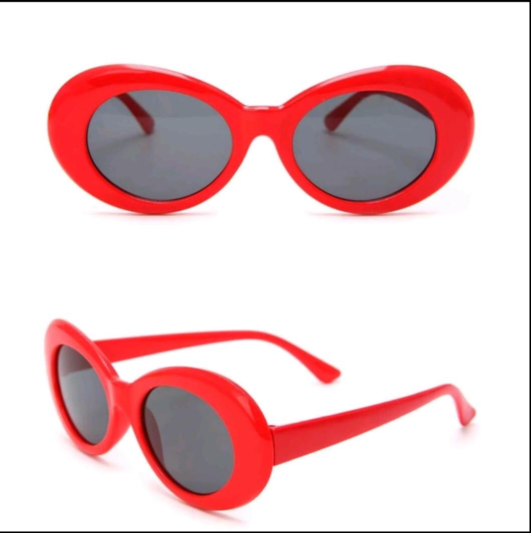 Солнцезащитные очки овал Белый с черным Красный