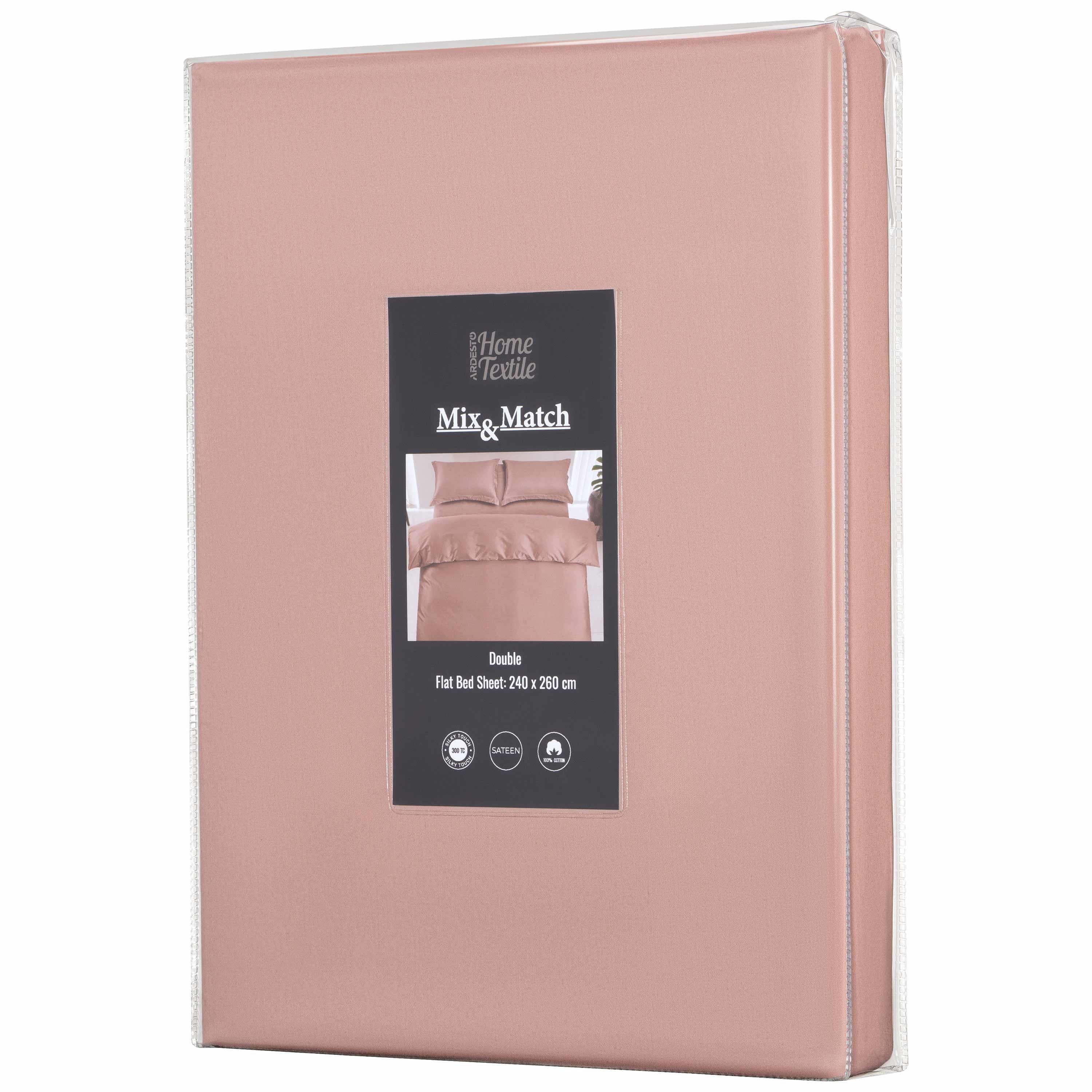 Простыня Ardesto Mix&Match Premium сатин 240x260 см Розовый светлый (ART2426FSU)