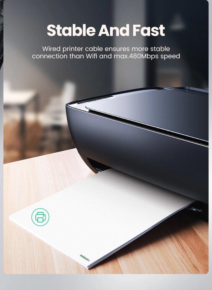 Кабель UGREEN US369 Printer USB to USB type B USB 1 м Black (80801) - фото 7