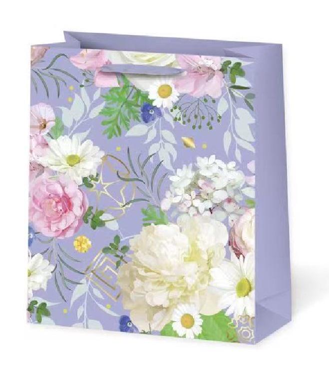 Подарунковий пакет Stenson R96955-S Flowers 18х23х10 см Подарунковий пакет Stenson R96955-S Flowers 18х23х10 см