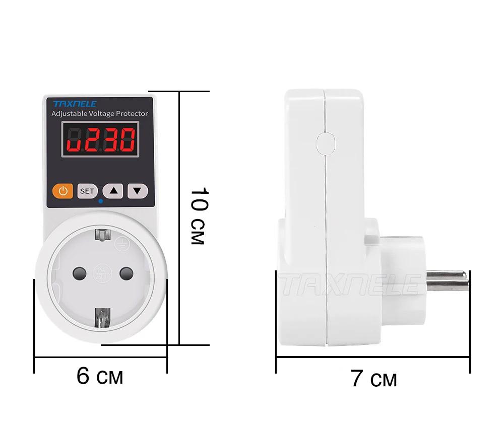 Защитное реле контроля перепадов напряжения TAXNELE 220 В с дисплеем Белый (72638472) - фото 7