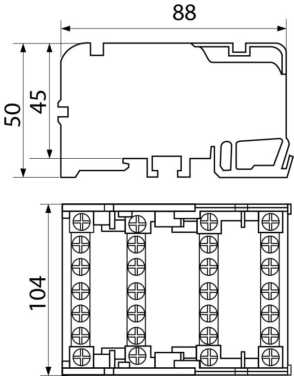 Шина нульова/крос-модуль АСКО VC-411 4х11 отворів 125А на DIN-рейку (A0150120021) - фото 6