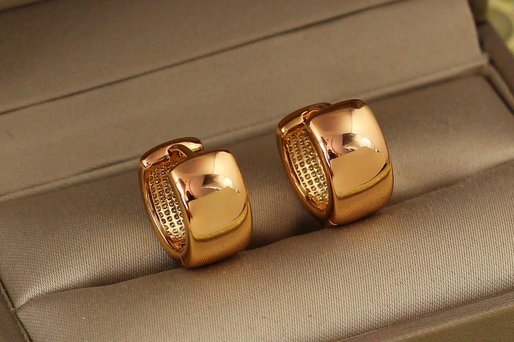 Серьги Xuping Jewelry широкие колечки 1,3 см Золотистый (2278130657)