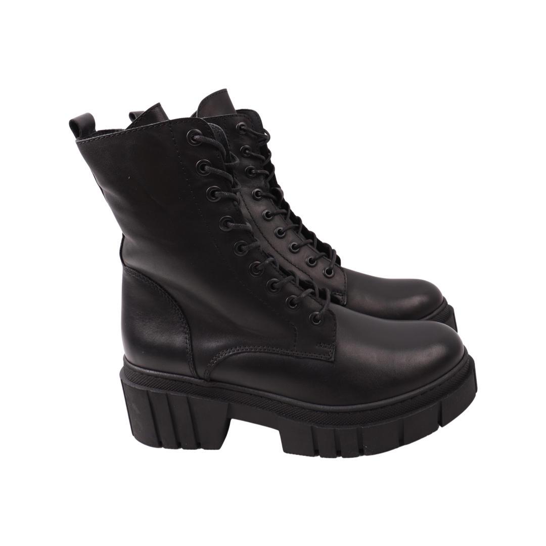 Ботинки женские Damlax черные Damlax из кожи р. 37 Черный (59-22ZHC)