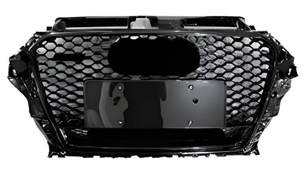Передняя решетка RS-style с надписью Quattro 2012-2016 GT Tuning для Audi A3 2012-2020 ABS Черный