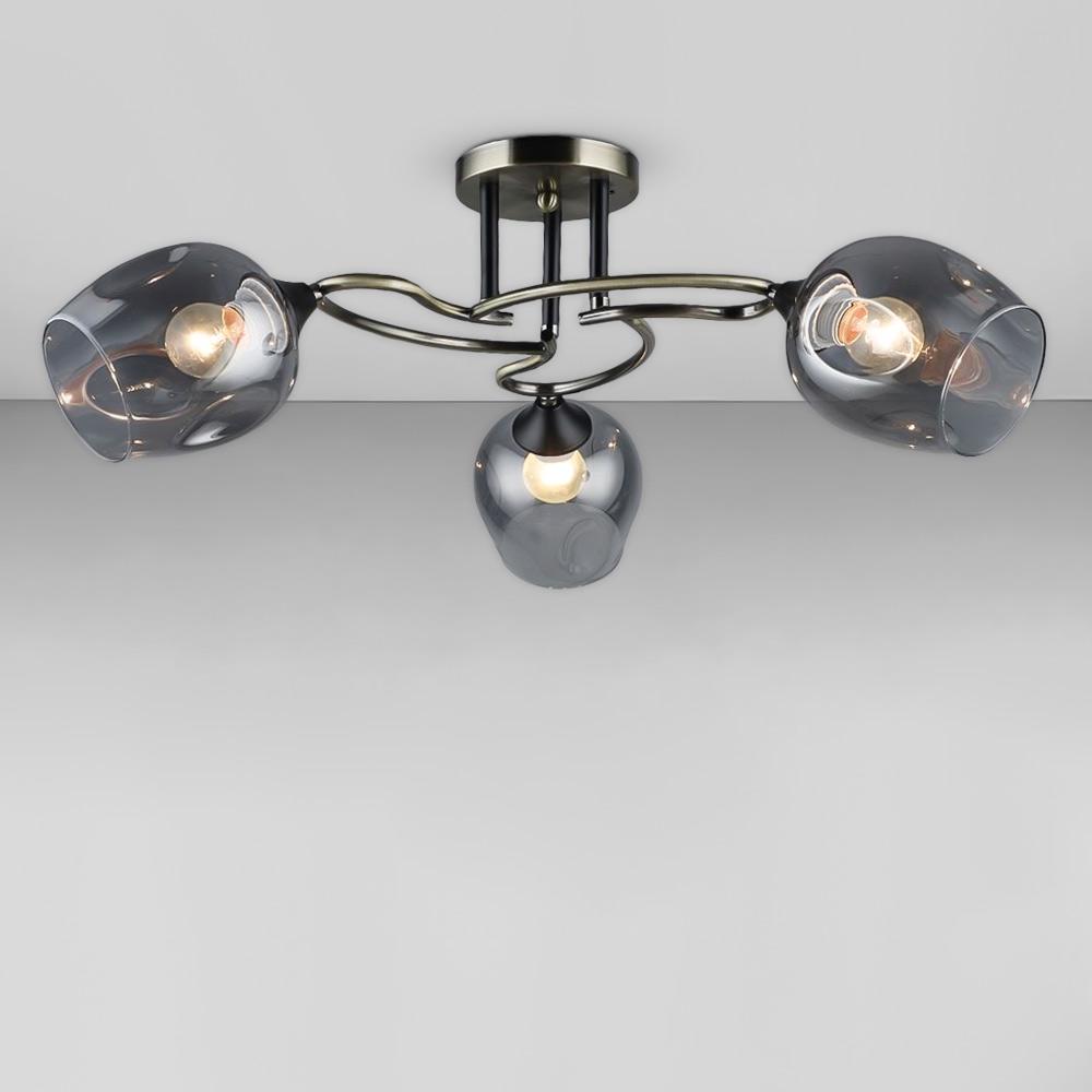 Люстра потолочная Light House SR-18991/3 AB+BK 640х220 мм E27 Бронзовый/Черный/Дымчатый