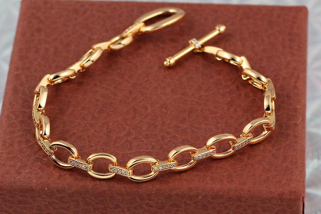 Браслет Xuping Jewelry овальные колечки 19,5 см 8 мм Золотистый