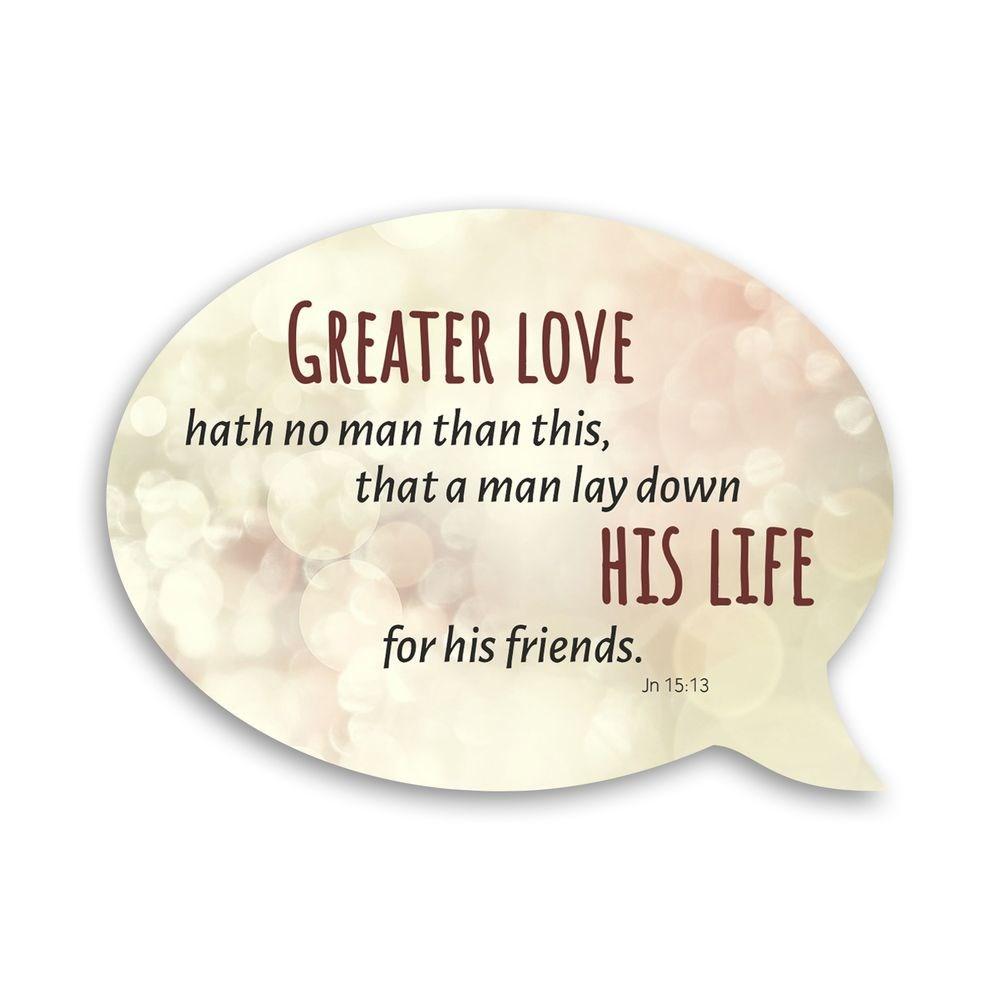 Магнит-выслов деревянный "Greater love hath no man" (хрмв0021а)