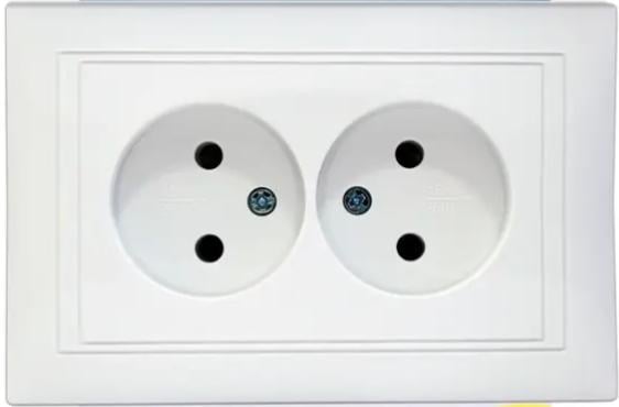 Розетка Elcor Emily 9215 подвійна Білий (211567)