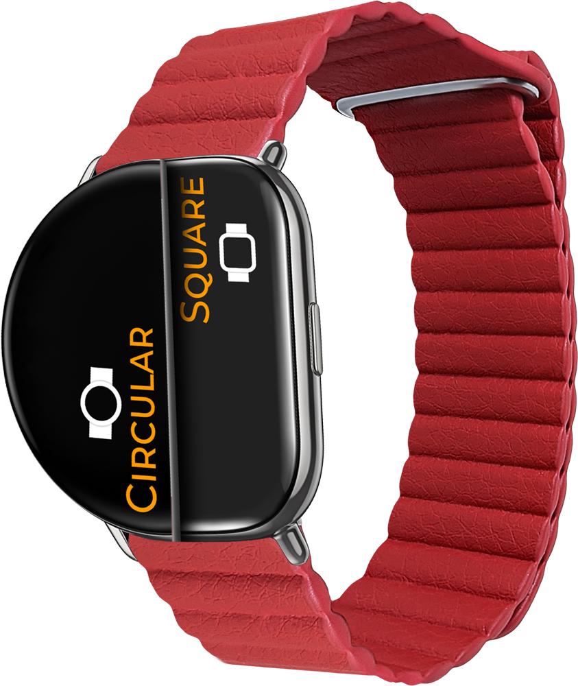 Ремешок кожаный Genis для ZEPP E Square/Circular Red (26511-2D)