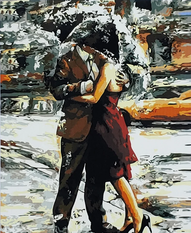 Картина по номерам Strateg Любовь под дождем 40x50 см (GS004)