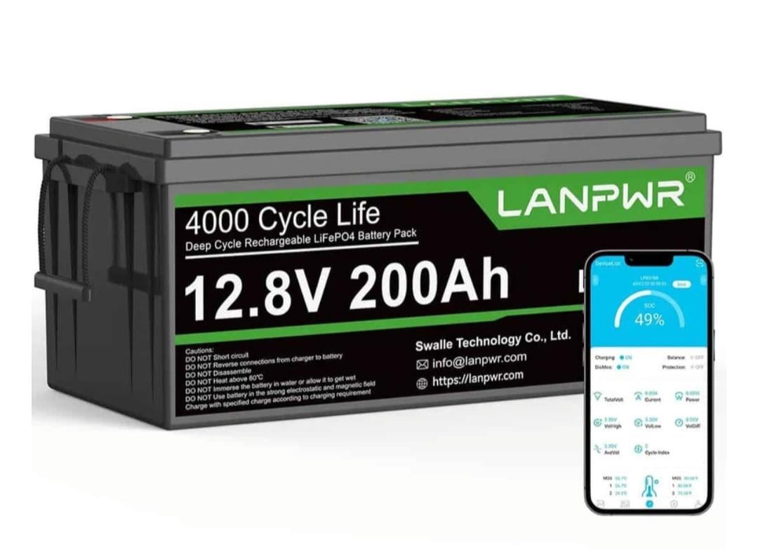 Аккумулятор литий-железо-фосфатный LiFePO4 LANPWR 12,8 V/200 Ah с Bluetooth и BMS Аккумулятор литий-железо-фосфатный LiFePO4 LANPWR 12,8 V/200 Ah с Bluetooth и BMS