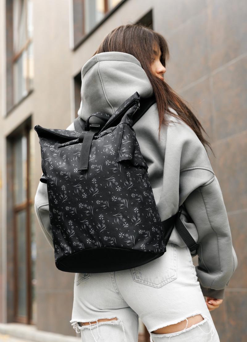 Рюкзак женский Sambag RollTop KZN 41х27х18 см Черный (24300702) - фото 1