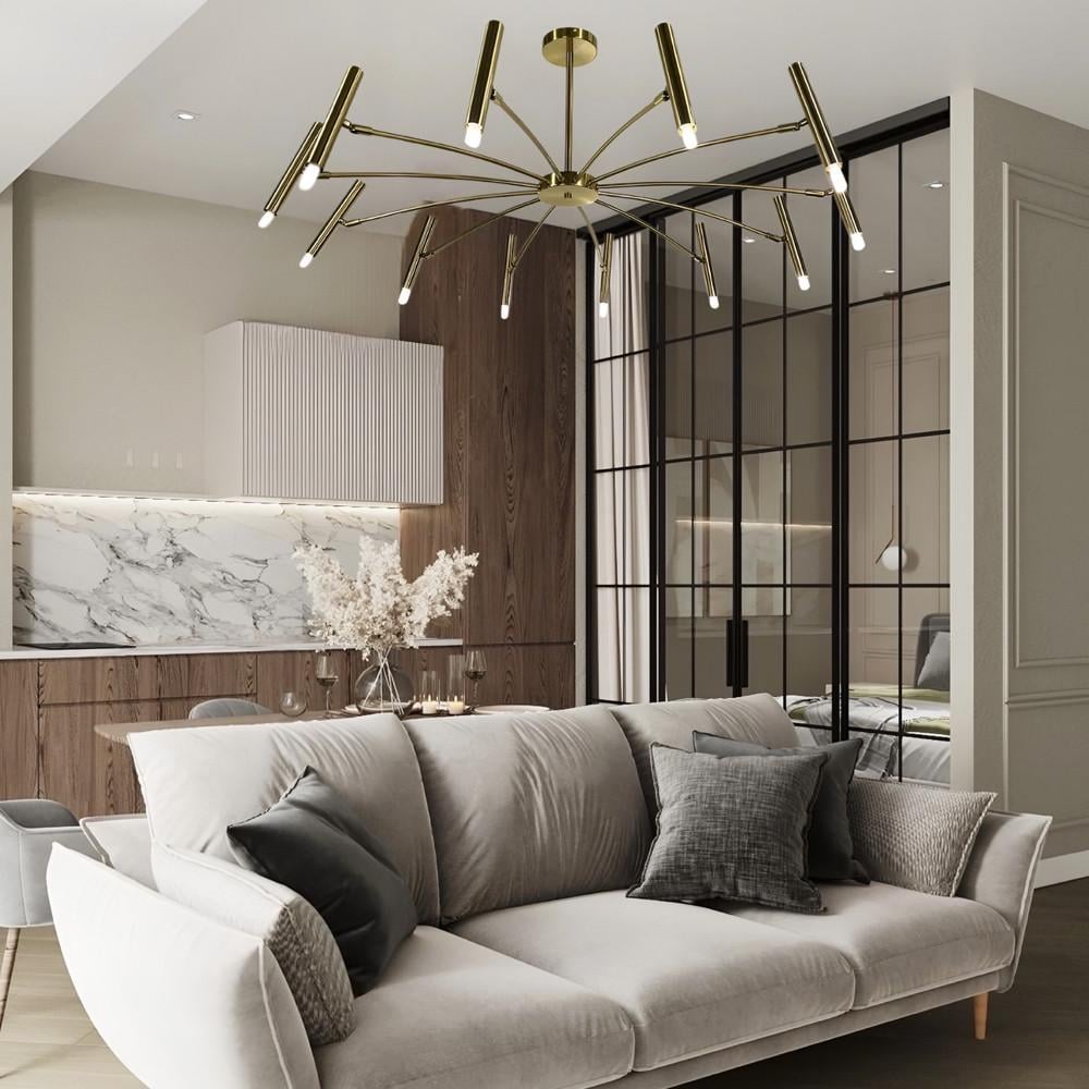 Люстра трубчаста з 12 регулюючими плафонами Латунь (LF_ST 01/12 AB) - фото 1 Люстра трубчаста з 12 регулюючими плафонами Латунь (LF_ST 01/12 AB) - фото 1