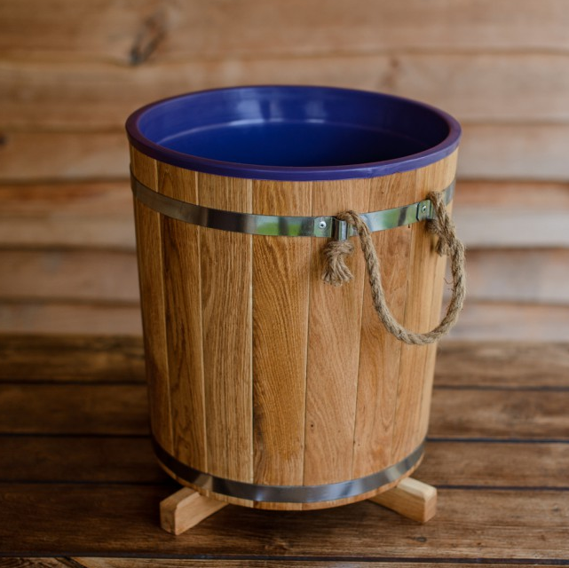 Горшок для растений дубовый с пластиковой вставкой 24 л