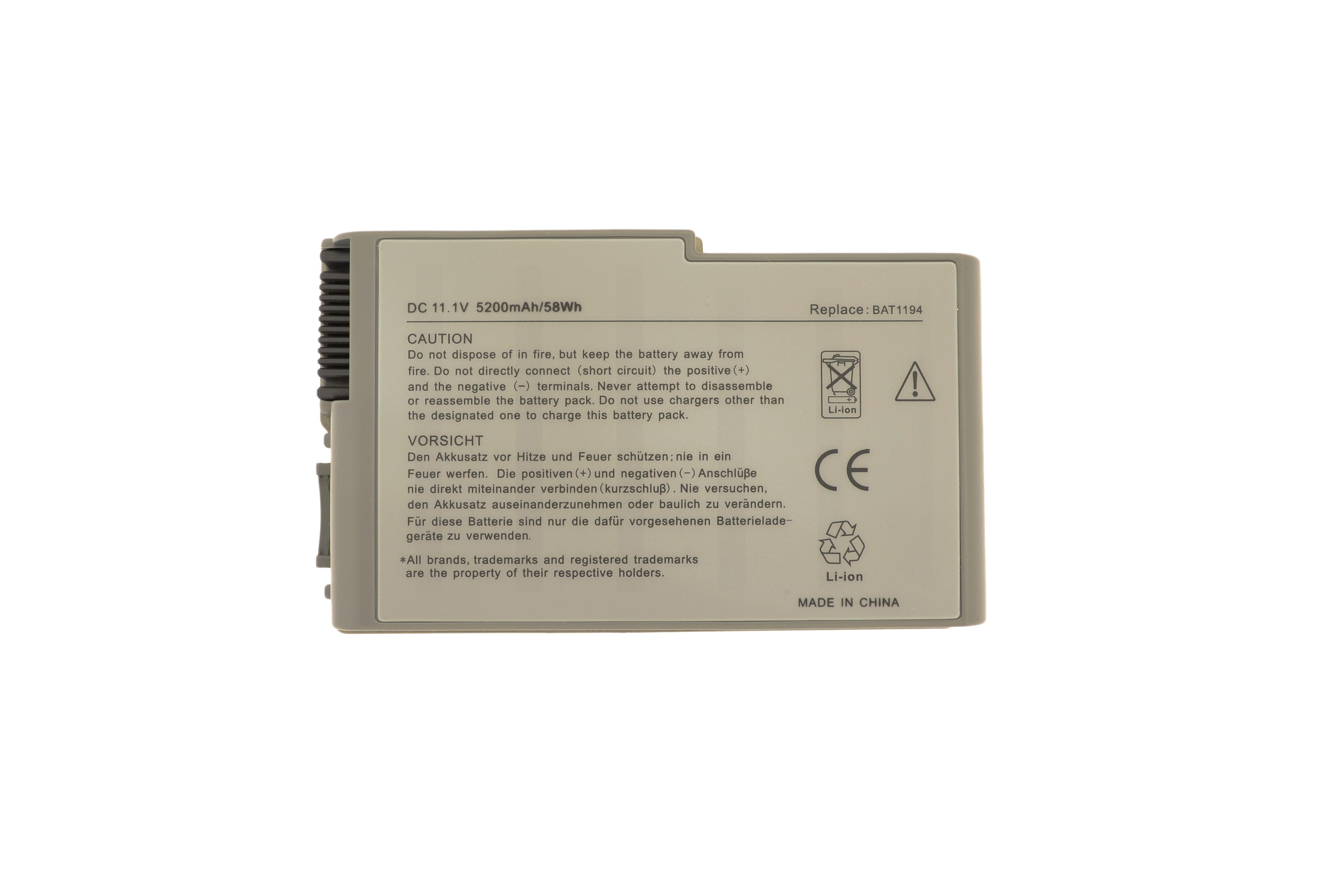 Аккумулятор для ноутбука Dell C1295 Latitude D600 11,1 V 5200 mAh OEM Grey (002528)