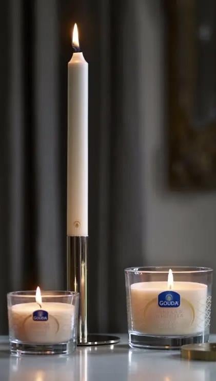 Свеча столовая crown Gouda 200/24 Слоновая кость (1709694132) - фото 2