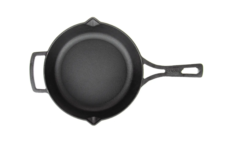 Сковорода-жаровня чугунная Brizoll monolith с литой ручкой та скляной крышкой 260х60 мм (M2660P-6) - фото 4