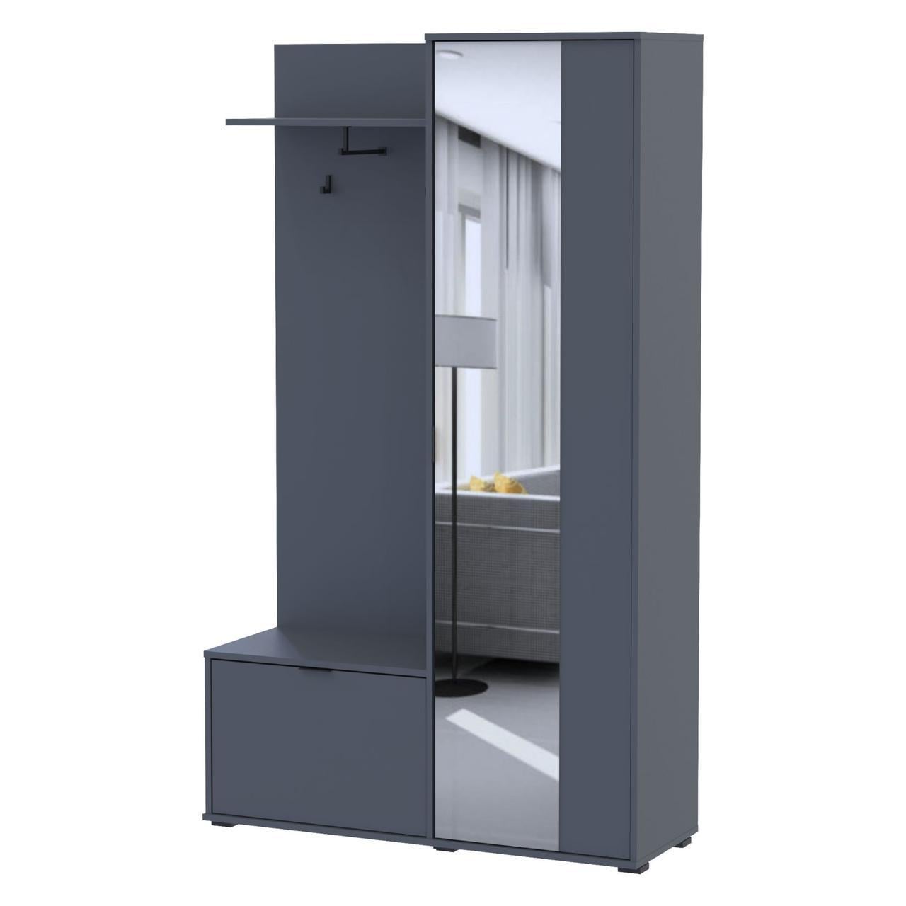 Передпокій з дзеркалом Doros Дора 113,5х40х192 см Графіт (DRS-011341)