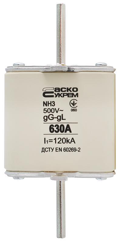 Запобіжник ножовий АСКО-УКРЕМ з плавкою вставкою NH3 630A gG (A0050010041)