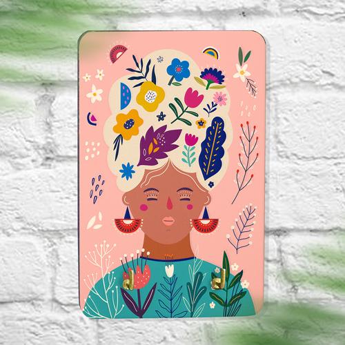 Ключница настенная маленькая Flower woman 10х15 см (KEDL_21S002)