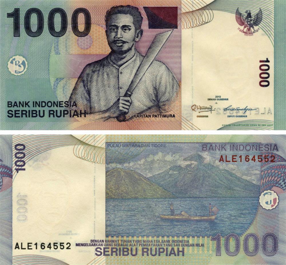 Коллекционная банкнота Индонезия 1000 рупий 2013 UNC P141 (Б03885)