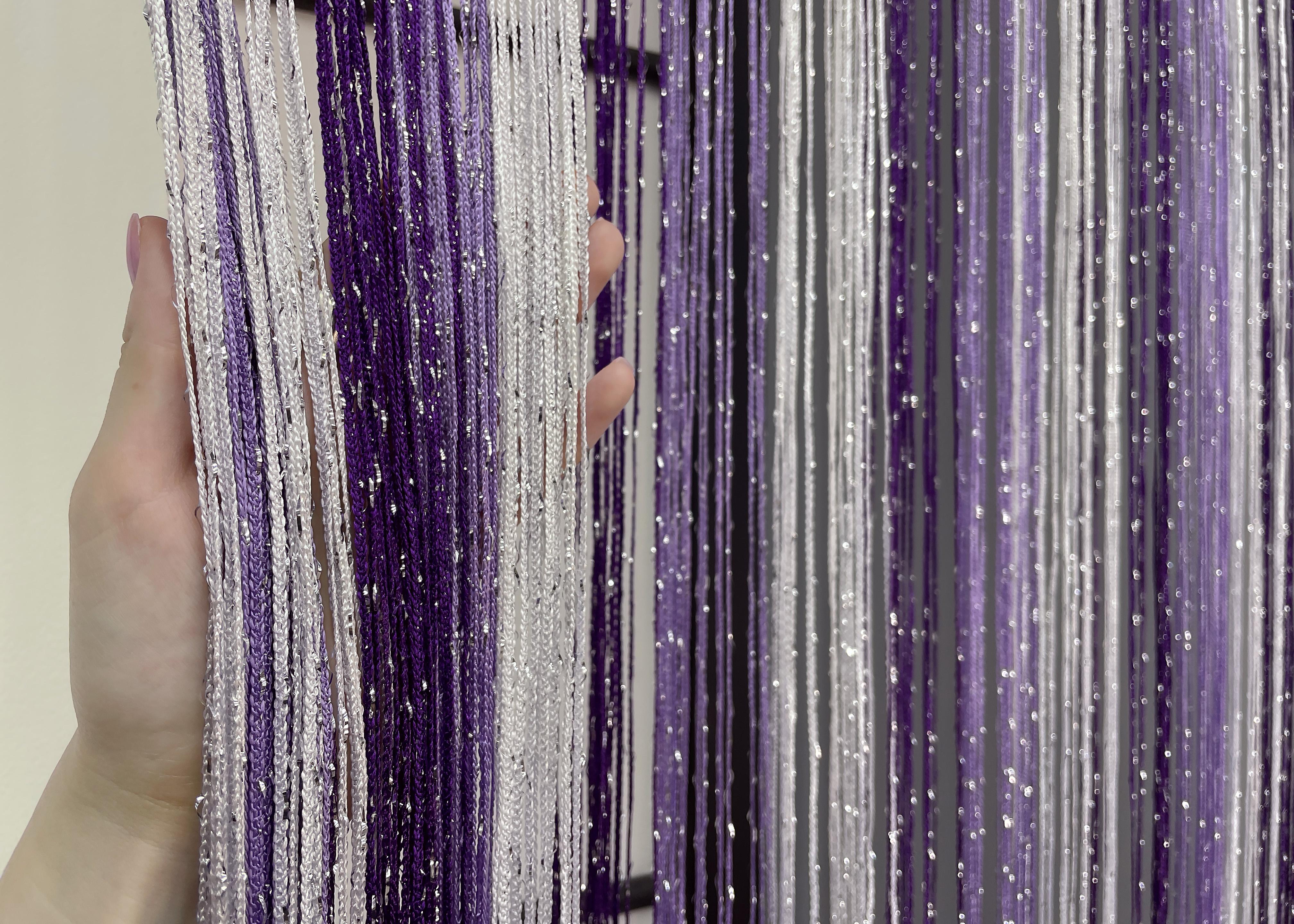 Шторы-нити с люрексом 300х300 см Фиолетовый/Сиреневой/Белый (61-081) - фото 6 Шторы-нити с люрексом 300х300 см Фиолетовый/Сиреневой/Белый (61-081) - фото 6