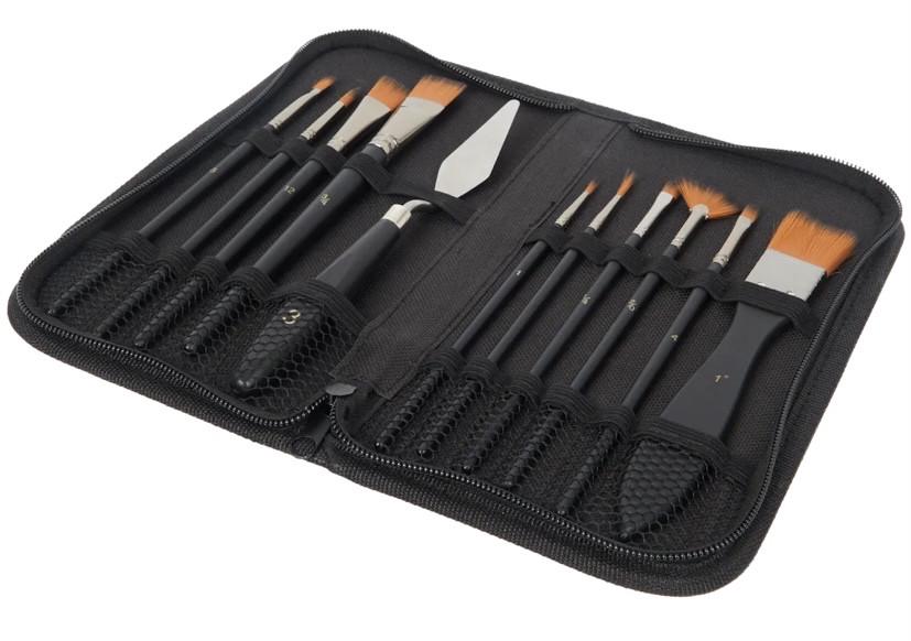 Набір пензлів для малювання та мастихін у футлярі 10 шт. (2080401495) - фото 2 Набір пензлів для малювання та мастихін у футлярі 10 шт. (2080401495) - фото 2