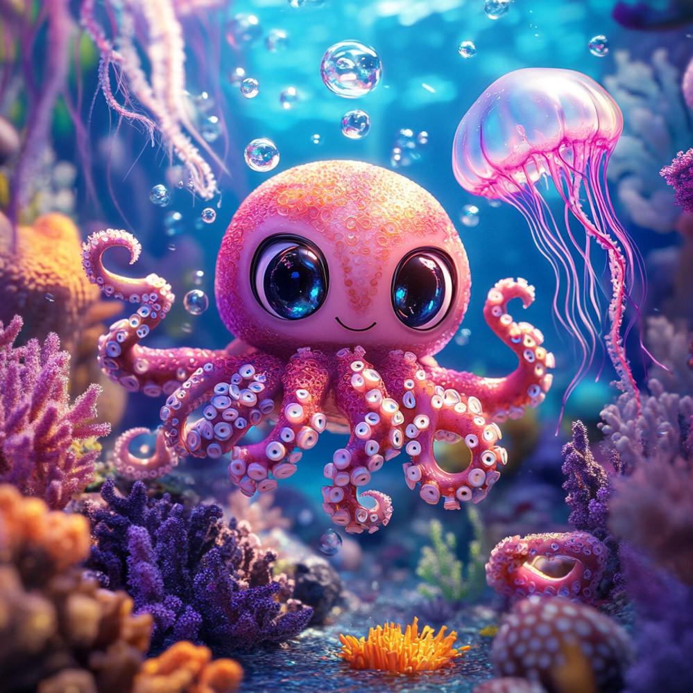 Алмазная мозаика Dream Toys Радостные глубины 20х20 см (2987255833)