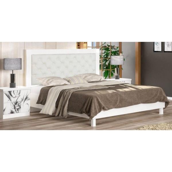 Кровать Ева 160х200/2042x1726x1200 (с ламелями) из ДСП цвет Белый Мебель Сервис Кровать Ева 160х200/2042x1726x1200 (с ламелями) из ДСП цвет Белый Мебель Сервис