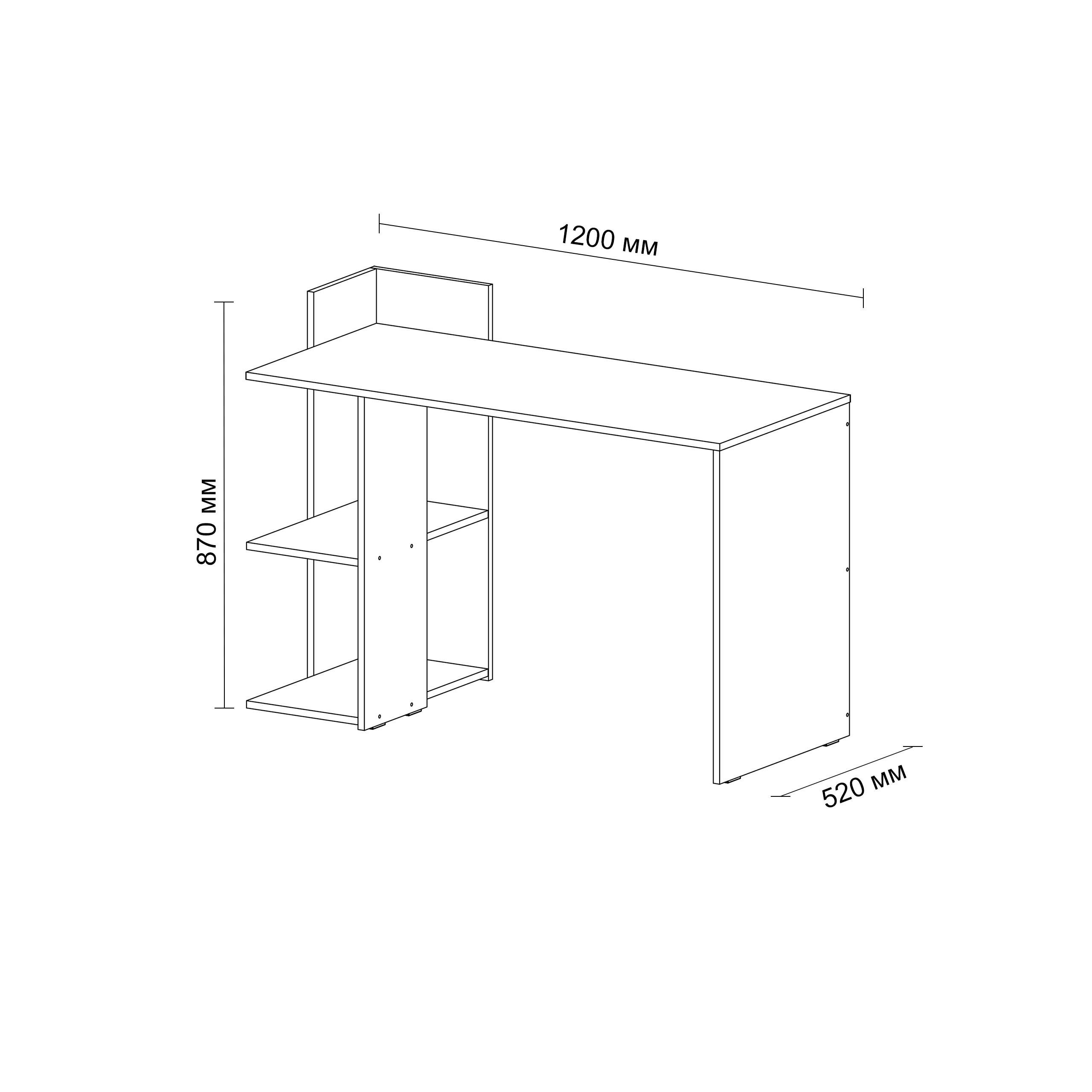 Стіл письмовий з полицями S-12 1200х520х870 мм Дуб Сонома/Антрацит - фото 3