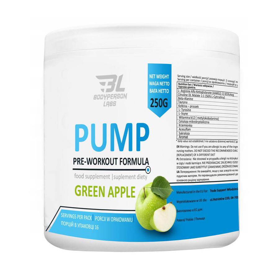 Предтренировочный комплекс Bodyperson Labs Pre-Workout Formula 250 г Green Apple
