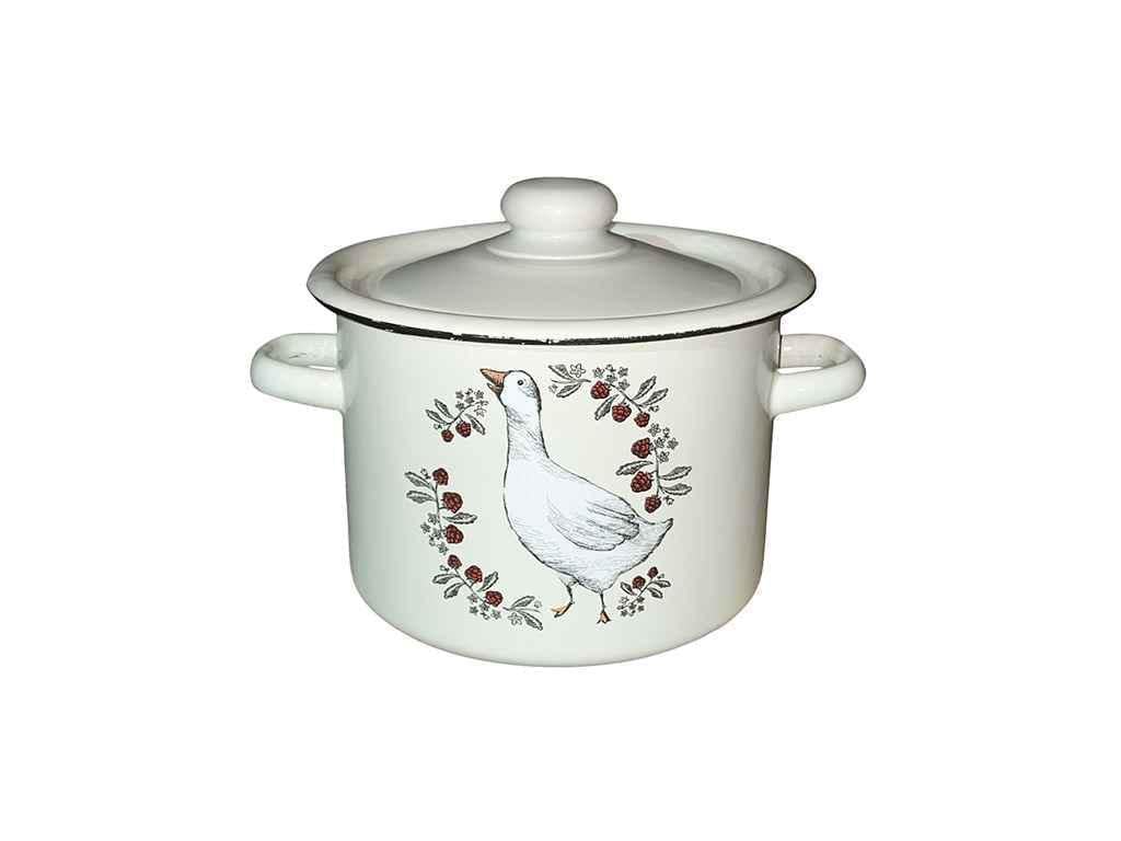 Каструля емальована Idilia Гусак 3 л Молочний (I1612) Каструля емальована Idilia Гусак 3 л Молочний (I1612)