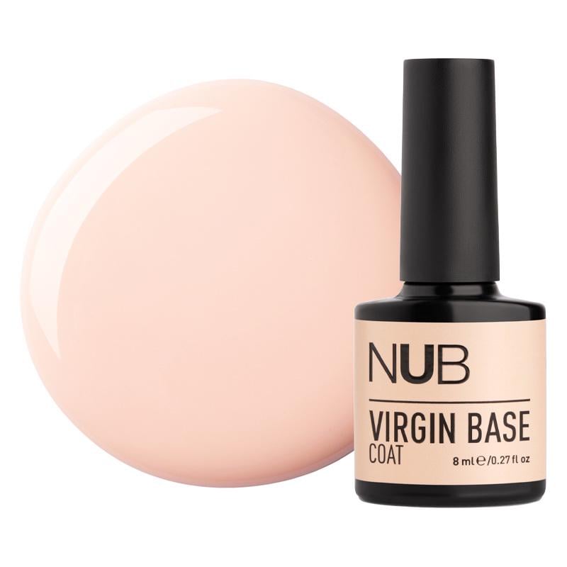 База камуфлююча каучукова для гель-лаку NUB Virgin Base Coat 8 мл 08 Молочний/Рожево-бежевий (90040853)