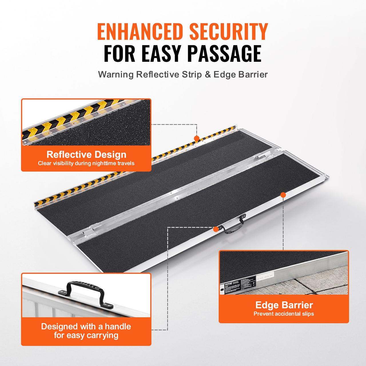 Пандус портативный алюминиевый Vevor для инвалидной коляски складной прочный до 250 кг 3 м - фото 4 Пандус портативный алюминиевый Vevor для инвалидной коляски складной прочный до 250 кг 3 м - фото 4