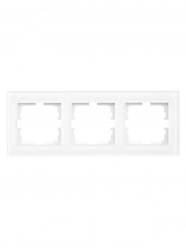 Рамка трехместная Vesna горизонтальная Белый матовый (742-5380-148)