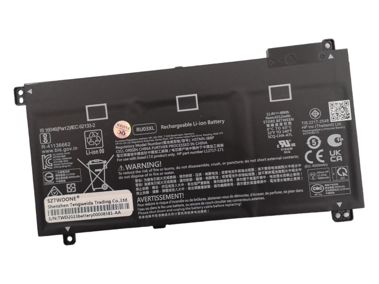 Аккумулятор для HP ProBook x360 11 G3/HSTNN-UB7P/L12791-855/RU03XL 4212 mAh 48Wh (21698347)