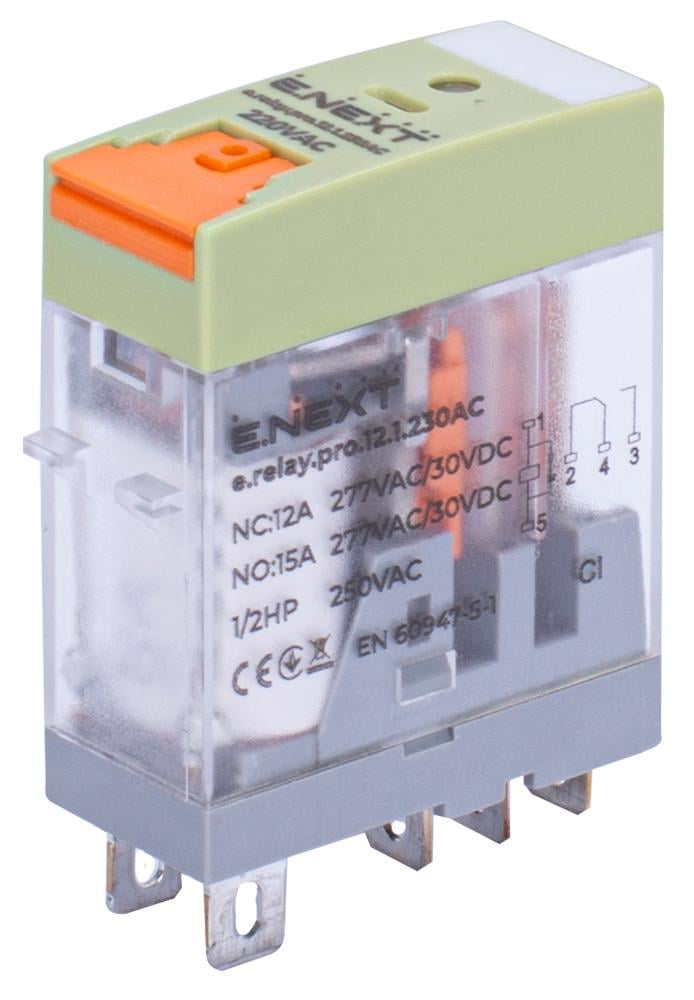 Реле промежуточное E.NEXT e.relay.pro.12.1.230AC 12А 1к 230V АC (p091001) Реле промежуточное E.NEXT e.relay.pro.12.1.230AC 12А 1к 230V АC (p091001)