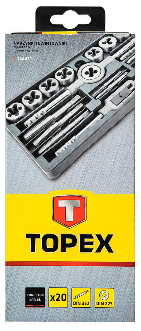 Набор метчиков и плашек Topex M3-M12 20 шт. в кейсе (22545) - фото 10 Набор метчиков и плашек Topex M3-M12 20 шт. в кейсе (22545) - фото 10