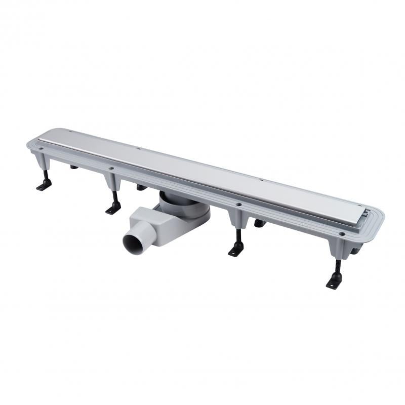 Линейный трап Qtap Standard CRM50800304 с комбинированным затвором и нержавеющей решеткой 750 мм Серый