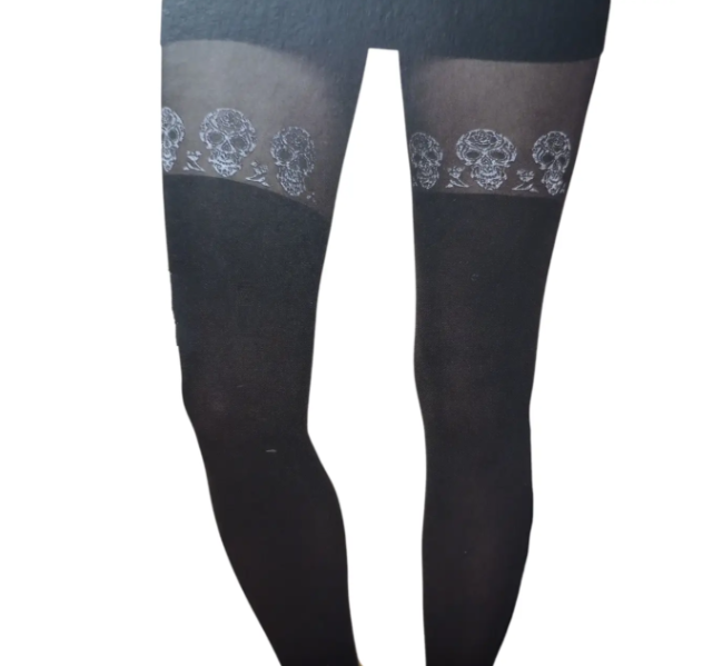 Колготки на Хэллоуин с черепами 20-50 den М Черно-белый (28748371) - фото 4 Колготки на Хэллоуин с черепами 20-50 den М Черно-белый (28748371) - фото 4